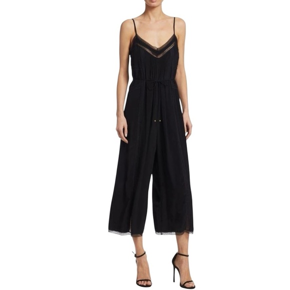 Zimmermann Pants - ZIMMERMANN Pintuck Jumpsuit In Black 0 Wide Leg Silk Lace